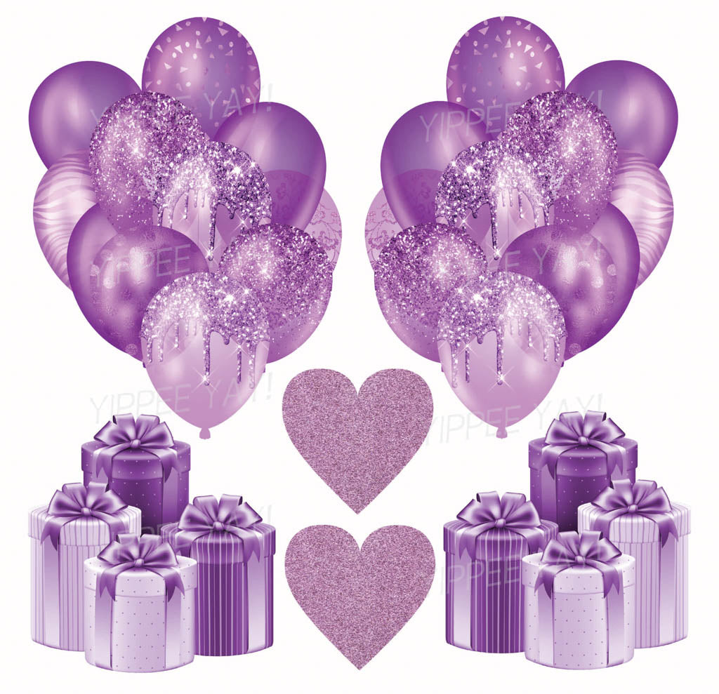 Purple Balloons 1 Half Sheet  (Must Purchase 2 Half sheets - You Can Mix & Match)