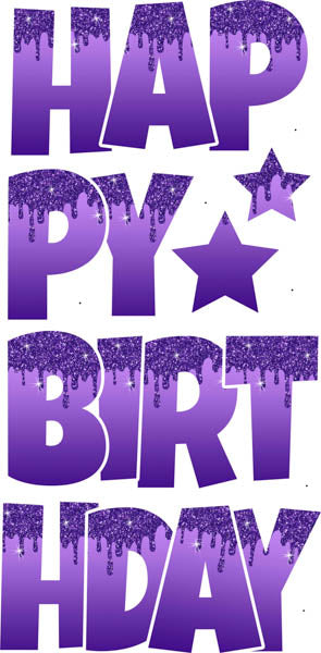 Happy Birthday 6 pc Ez Set DRIP Purple
