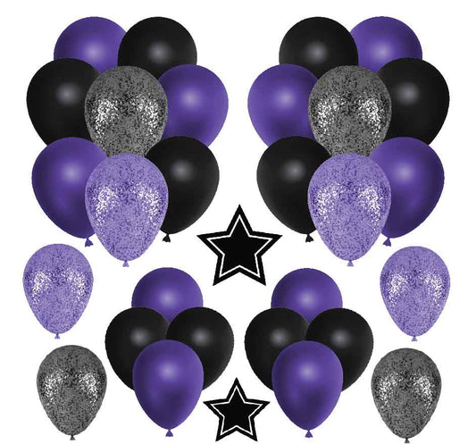 Purple and Black Balloons Half Sheet Misc. (Must Purchase 2 Half sheets - You Can Mix & Match)