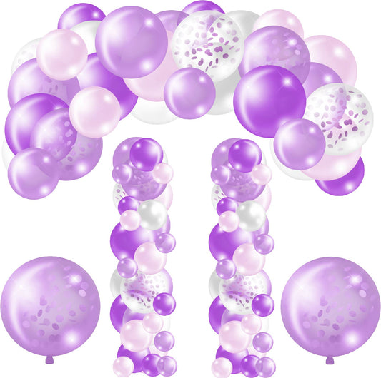 Purple and White Balloon Arch and Towers Half Sheet  (Must Purchase 2 Half sheets - You Can Mix & Match)3