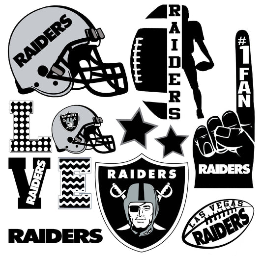 Las Vegas Raiders Football Half Sheet Misc. (Must Purchase 2 Half sheets - You Can Mix & Match)