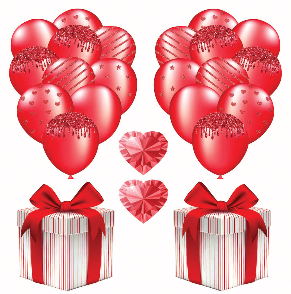 Red Balloons 5 Half Sheet  (Must Purchase 2 Half sheets - You Can Mix & Match)
