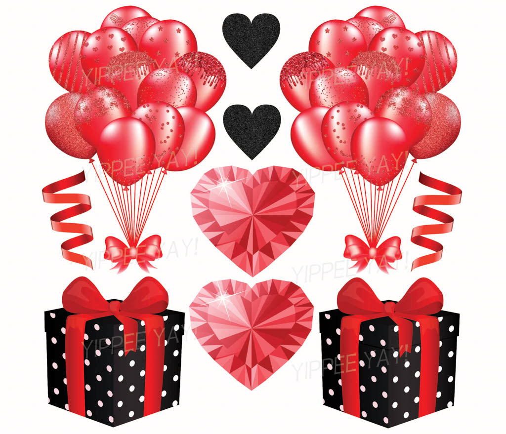 Red Balloons 7 Half Sheet  (Must Purchase 2 Half sheets - You Can Mix & Match)