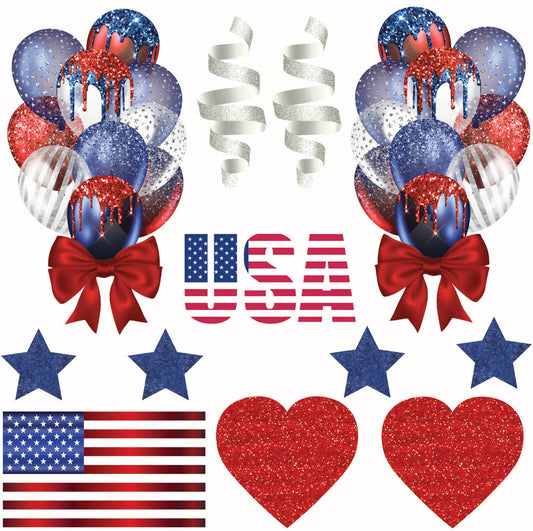 Red, White, Blue 3 Half Sheet  (Must Purchase 2 Half sheets - You Can Mix & Match)