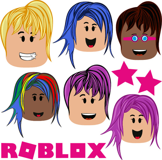 Roblox - Girly Half Sheet Misc. (Must Purchase 2 Half sheets - You Can Mix & Match)
