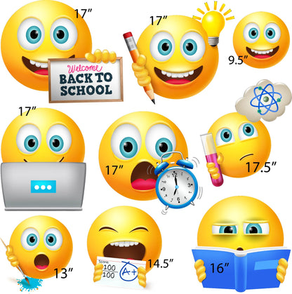 School - Back to School - School Emoji Faces - Half Sheet Misc. (Must Purchase 2 Half sheets - You Can Mix & Match)