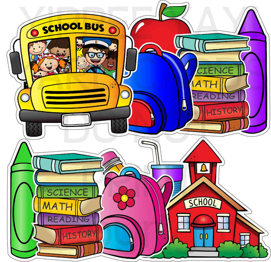 School Panels Set 2 - Half Sheet  (Must Purchase 2 Half sheets - You Can Mix & Match)