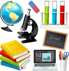 School - Back to School - School Supplies Set 1 - Half Sheet Misc. (Must Purchase 2 Half sheets - You Can Mix & Match)