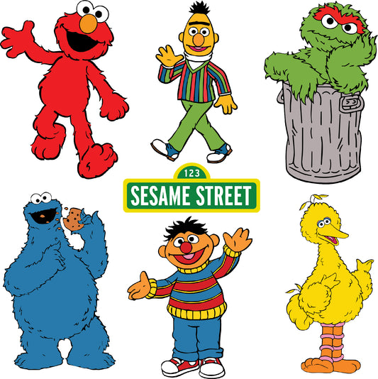 Sesame Street Half Sheet Misc. (Must Purchase 2 Half sheets - You Can Mix & Match)