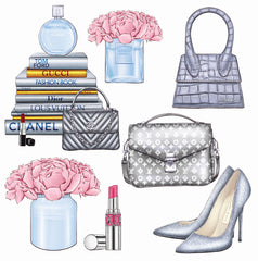 Silver Fashion Half Sheet Misc. (Must Purchase 2 Half sheets - You Can Mix & Match)