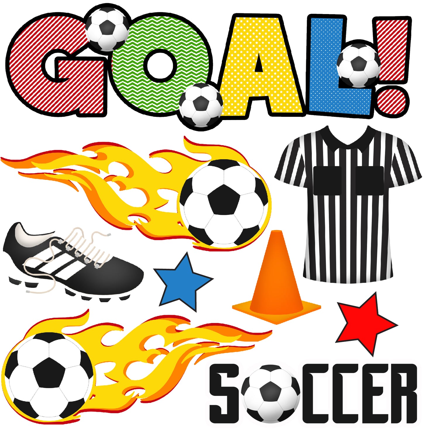 Soccer - Half Sheet Misc. (Must Purchase 2 Half sheets - You Can Mix & Match)