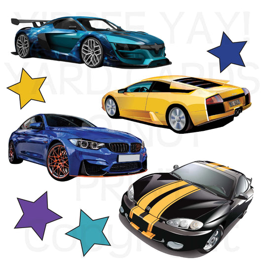 Sport Cars Half Sheet Misc. (Must Purchase 2 Half sheets - You Can Mix & Match)