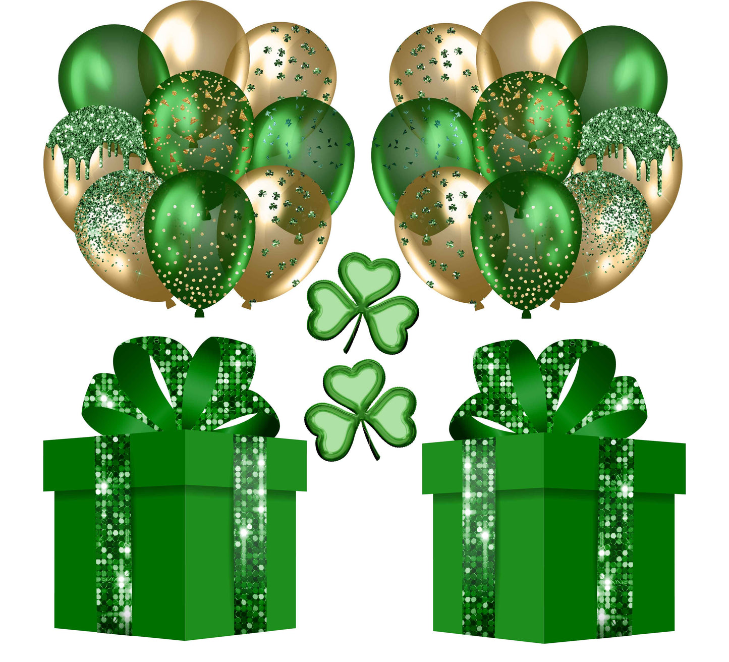 St. Patricks Day Balloons Set 2 - Green Half Sheet  (Must Purchase 2 Half sheets - You Can Mix & Match)