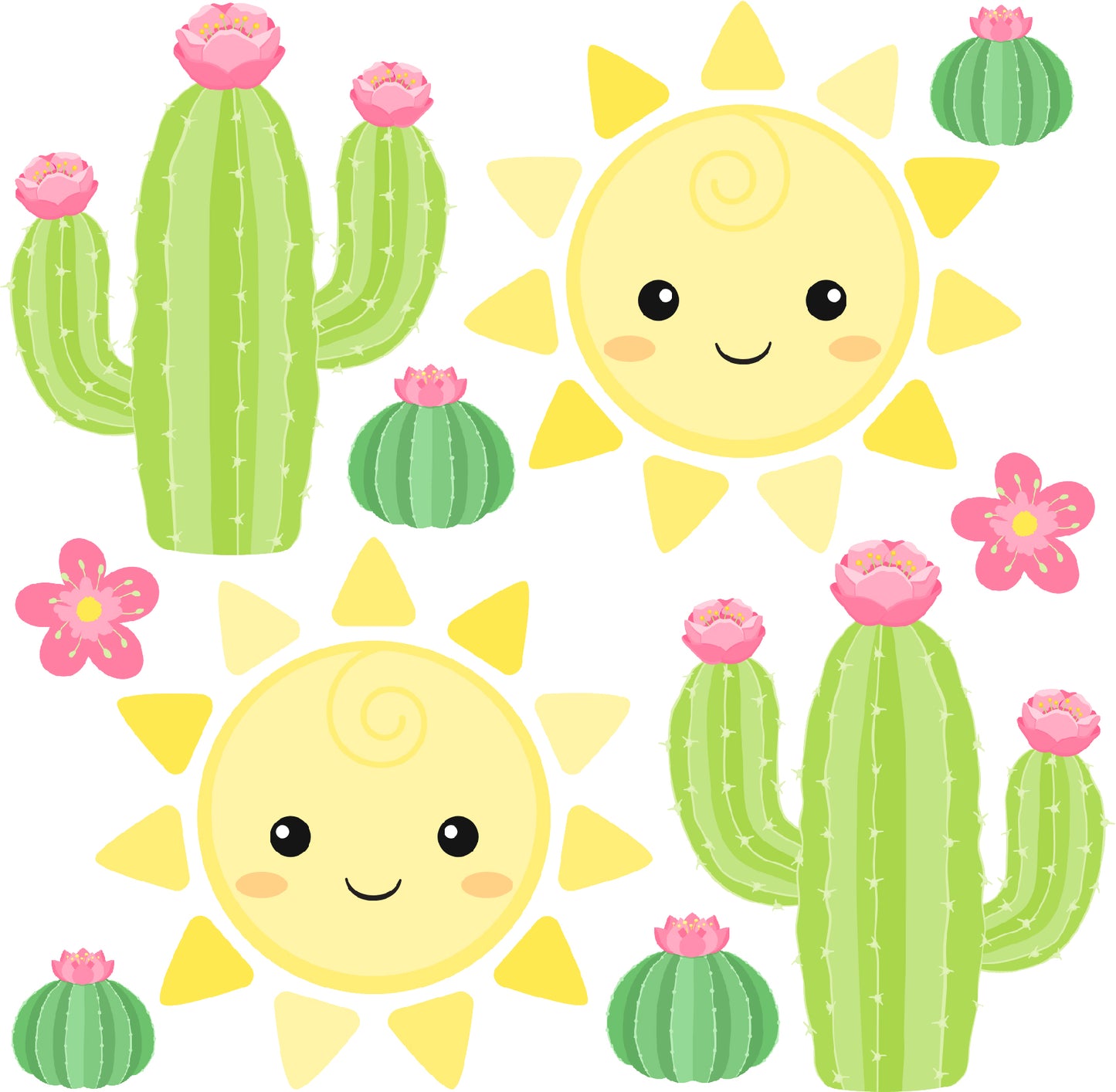 Sun and Cactus Cacti Half Sheet Misc. (Must Purchase 2 Half sheets - You Can Mix & Match)