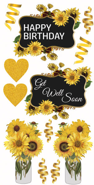 Sunflowers Signs Get Well and Happy Birthday