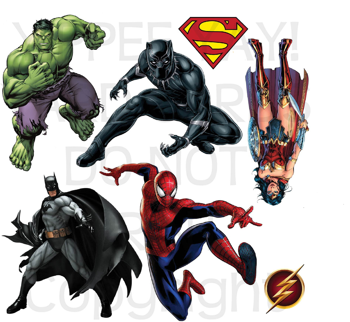 Superheros 2 Half Sheet Misc. (Must Purchase 2 Half sheets - You Can Mix & Match)