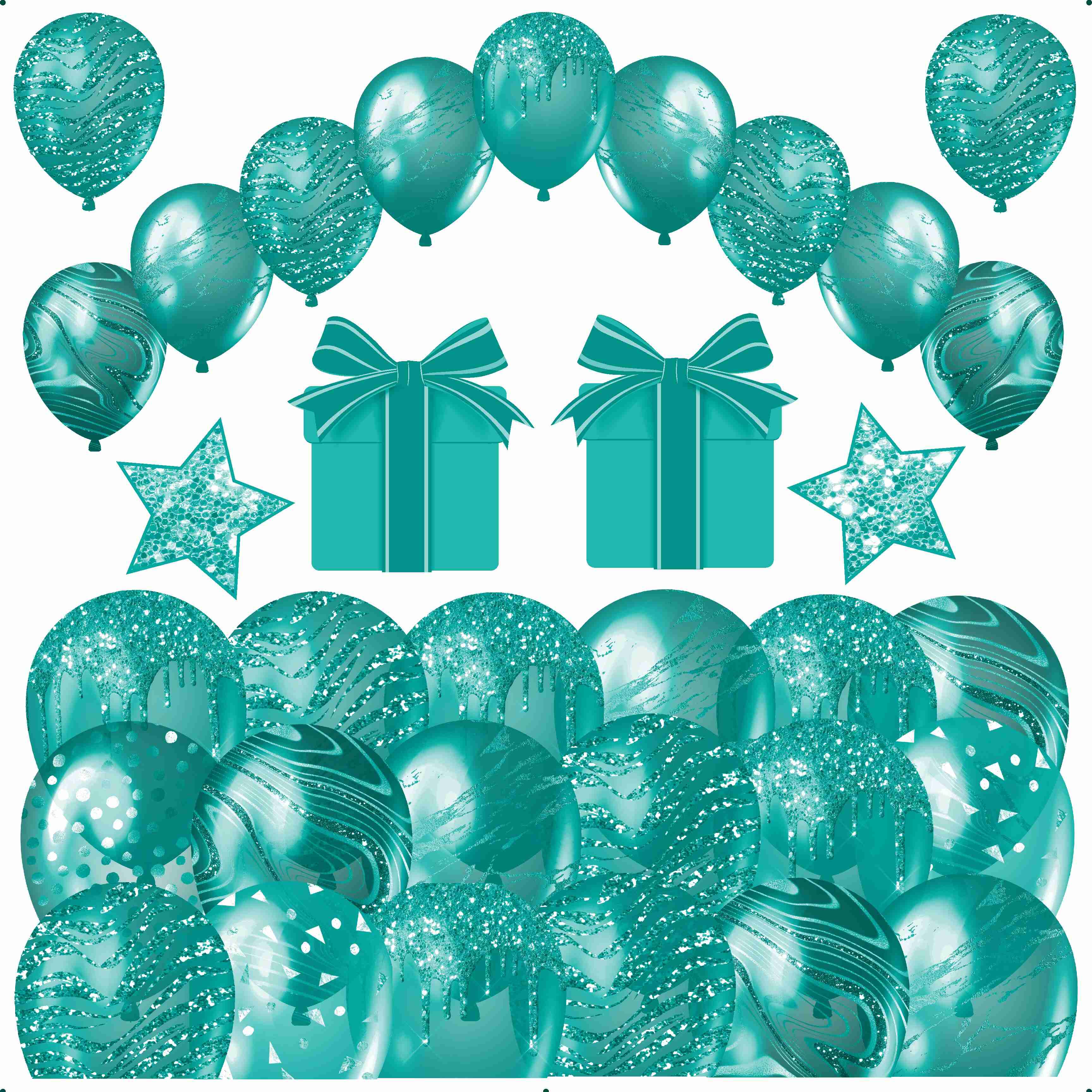 Solid Color Balloon Sheets Teal Half Sheet Misc. Must Purchase 2