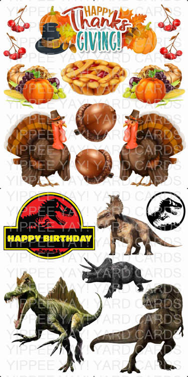 Thanksgiving Set 2 and Jurassic Park Combo Sheet