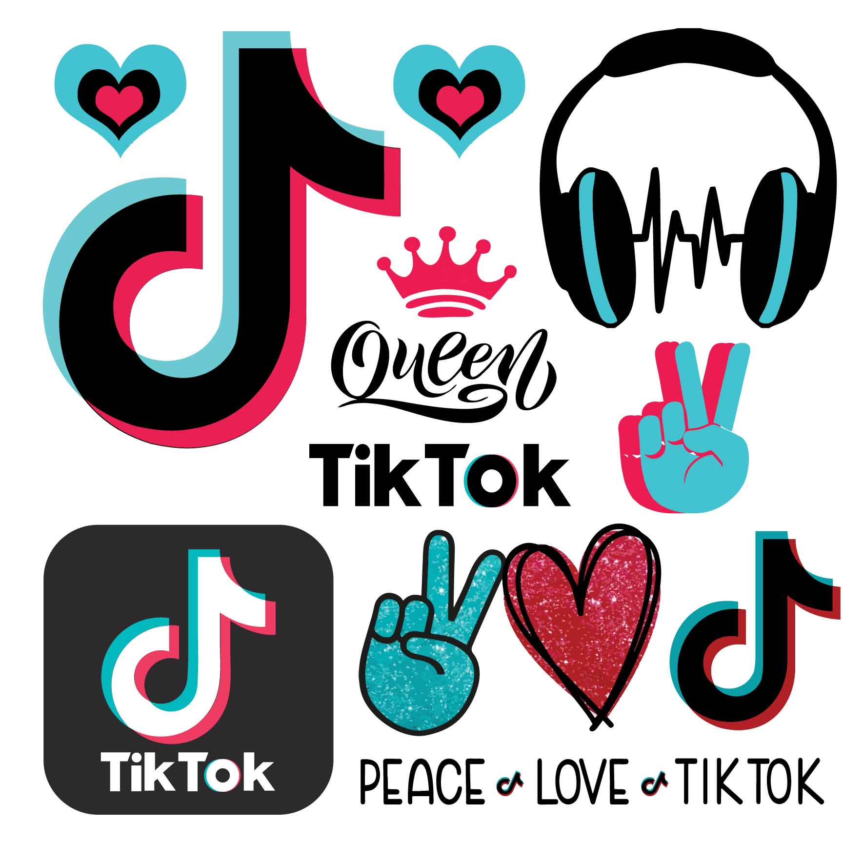 Tik Tok Half Sheet (Must Purchase 2 Half sheets - You Can Mix & Match ...