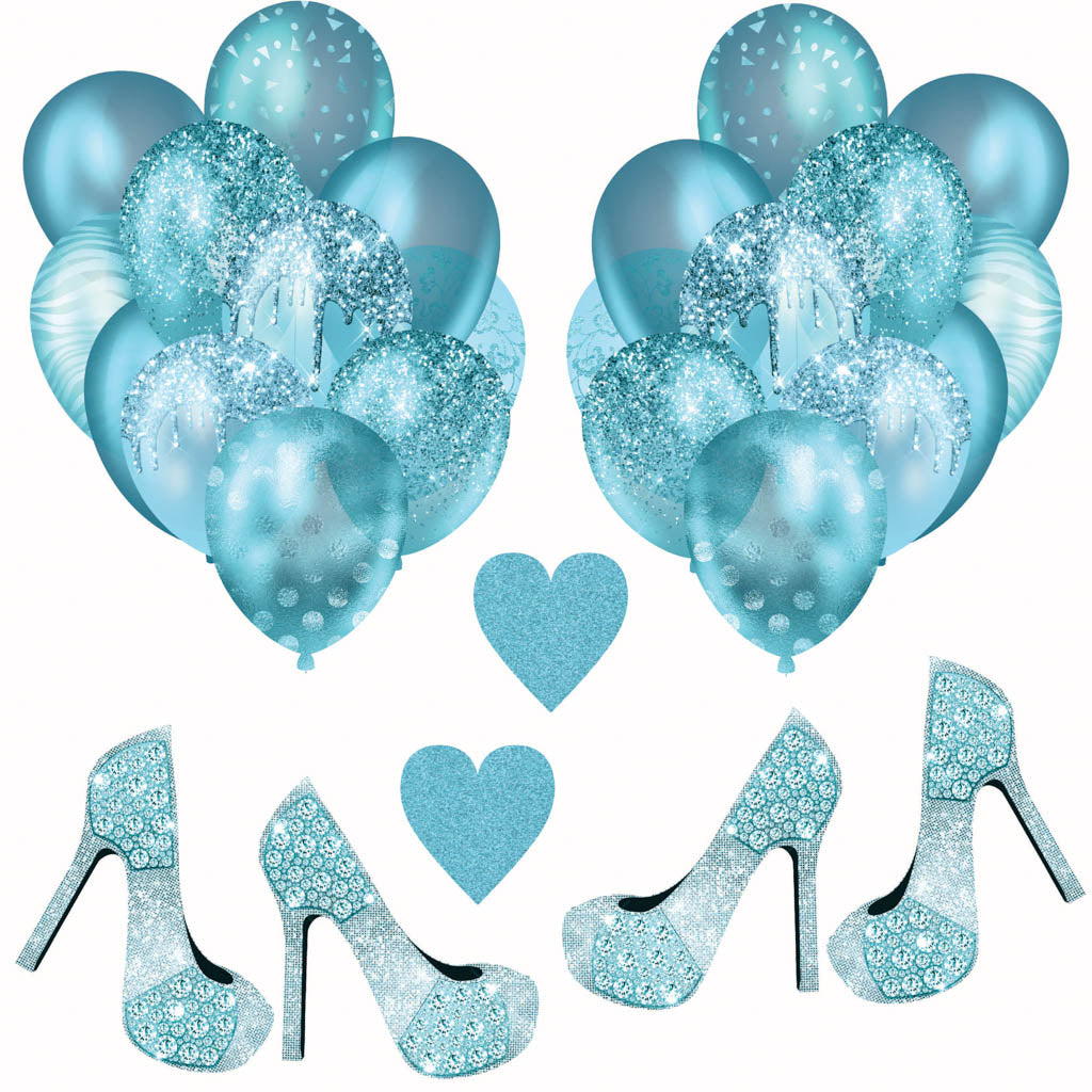 Turquoise Balloons 2 Half Sheet  (Must Purchase 2 Half sheets - You Can Mix & Match)3