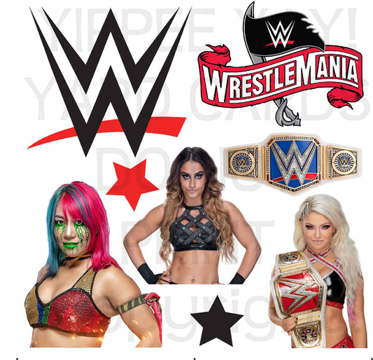 WWE Womens Wrestling Set 1 (Must Purchase 2 Half sheets - You Can Mix & Match)