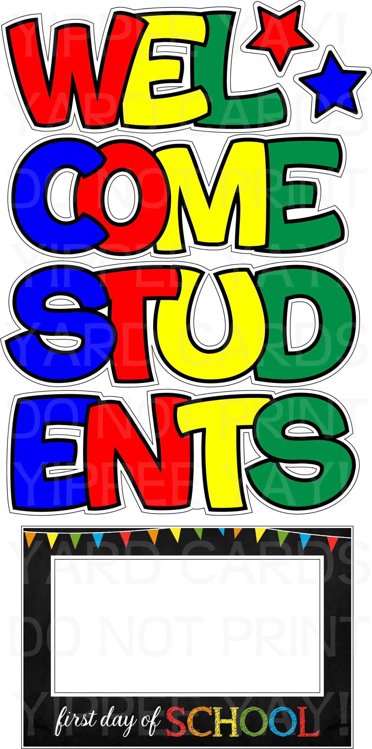 Welcome Students Set 1 - Back to School - Picture Frame - Full Sheet