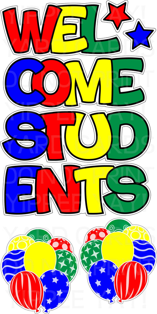Welcome Students Set 4 - Back to School - Balloons - Full Sheet