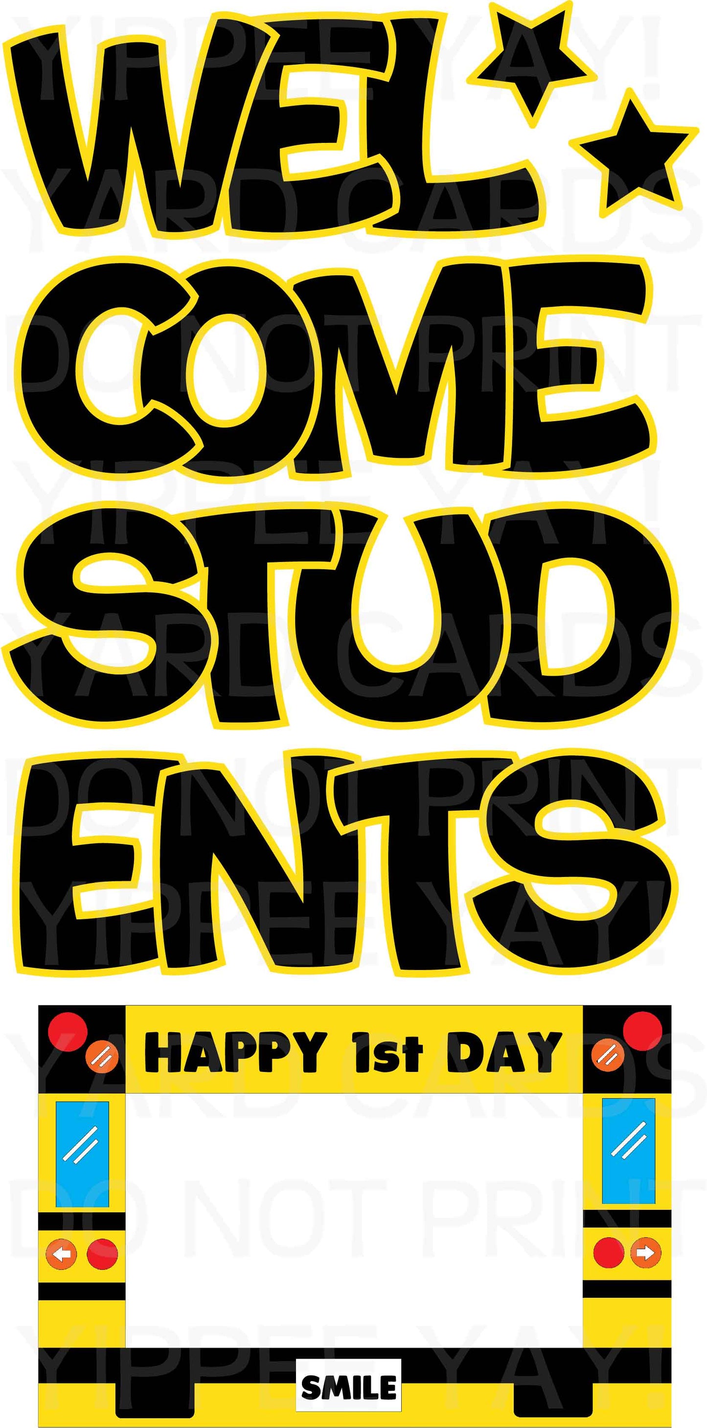 Welcome Students Set 3 - Back to School - School Bus Picture Frame - Full Sheet