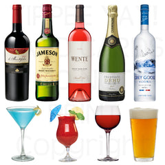 Wine and More  Drinks Half Sheet Misc. (Must Purchase 2 Half sheets - You Can Mix & Match)