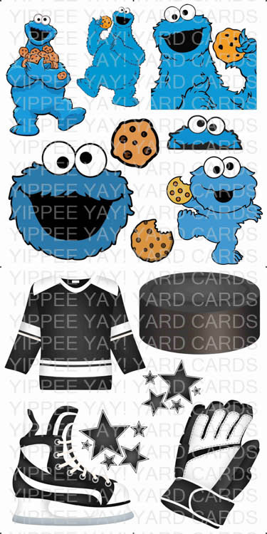 Cookie Monster and Hockey Combo Sheet