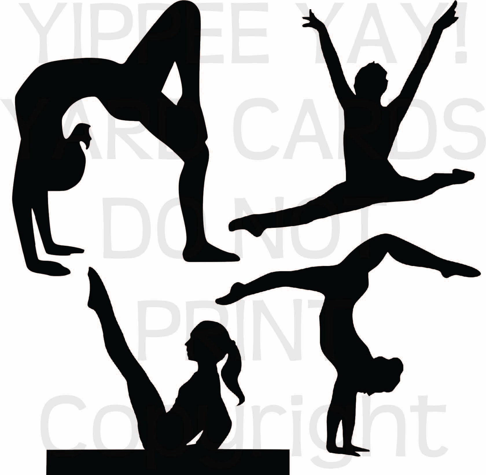 Gymnastics Silhouettes - Half Sheet Misc. (Must Purchase 2 Half sheets ...