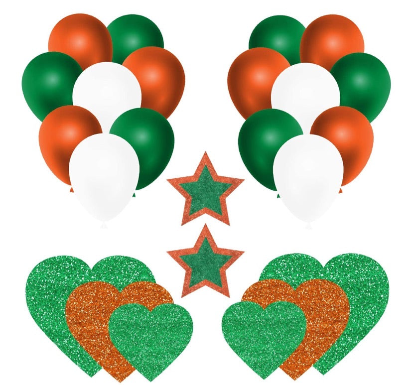 Green and Orange Balloons Half Sheet  (Must Purchase 2 Half sheets - You Can Mix & Match)