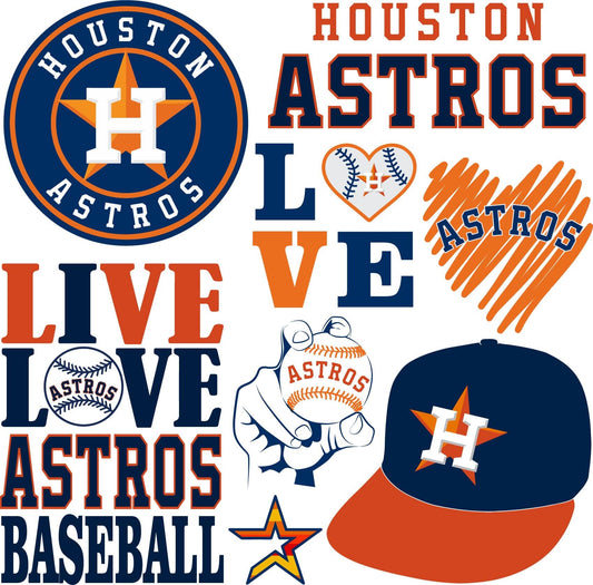 Houston Astros Baseball Half Sheet Misc. (Must Purchase 2 Half sheets - You Can Mix & Match)